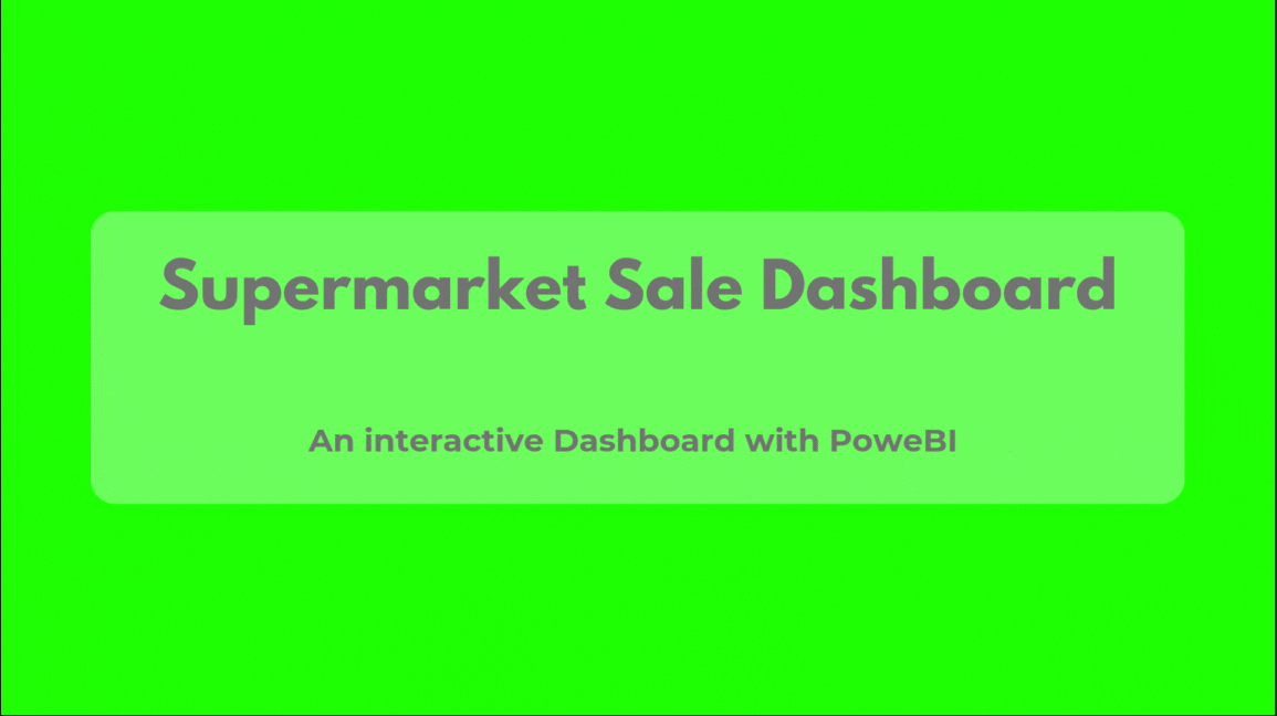 Supermarket Sale Dashboard